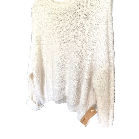 Dreamer Off White Boucle Knit Sweater Sz L - Picture 3 of 7
